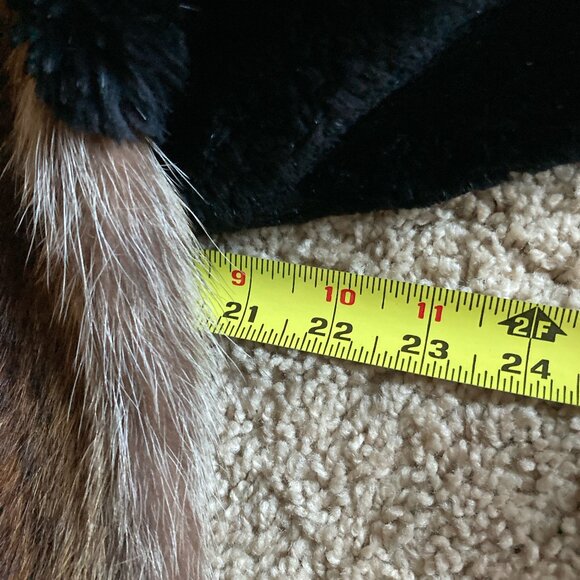 Stunning Vintage Real Fur Coat 2-Tone Size Large Mob Wife Luxury Winter - Picture 10 of 13